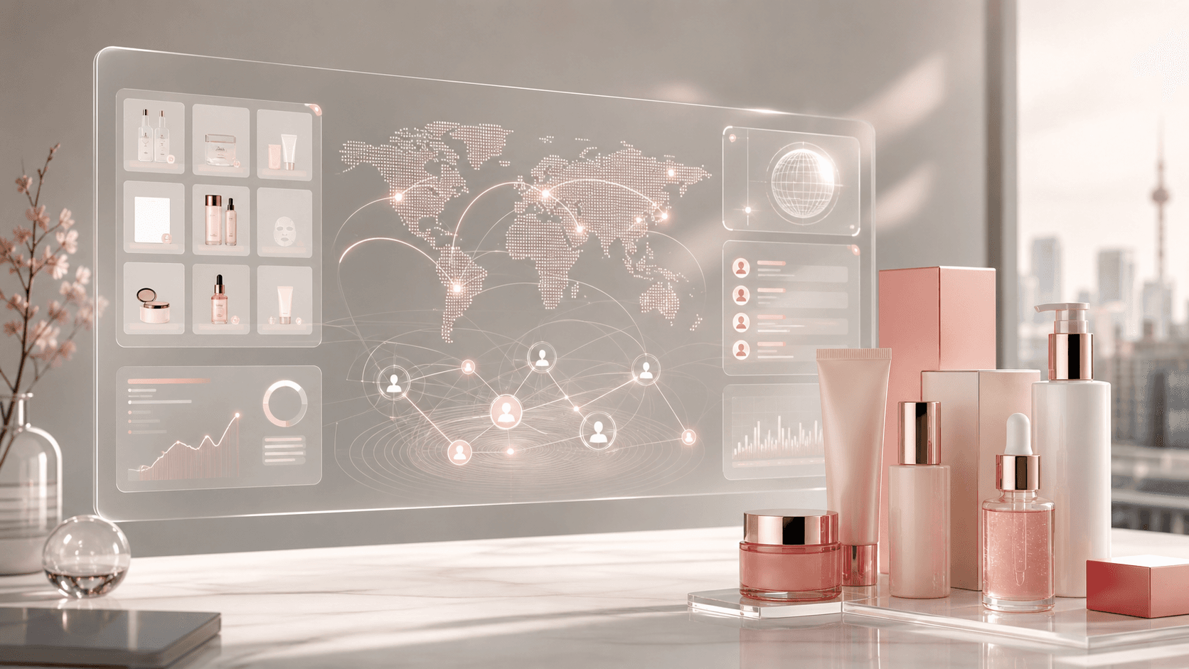 AAMOND Beauty dashboard showing curated Korean beauty product data and global buyer matching